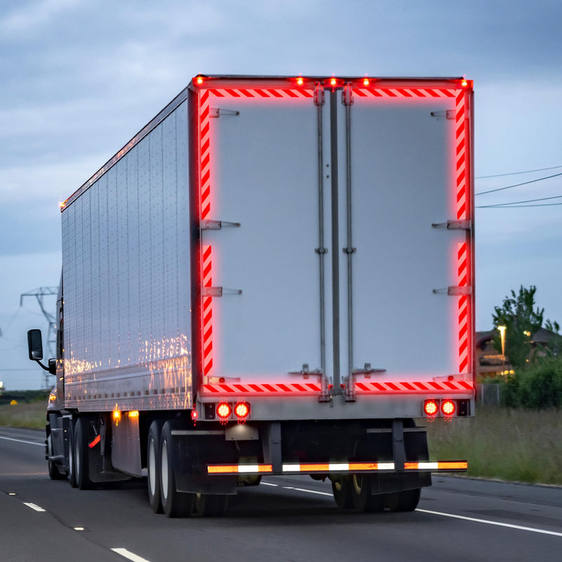 MECCANIXITY Reflective Tape, 4 Inch x 82 ft Warning Safety Sticker Night Reflectors Self-Adhesive Trailer Reflector Twill Tape for Cars Trucks Trailer, Red White 4 Inch x 82 Feet