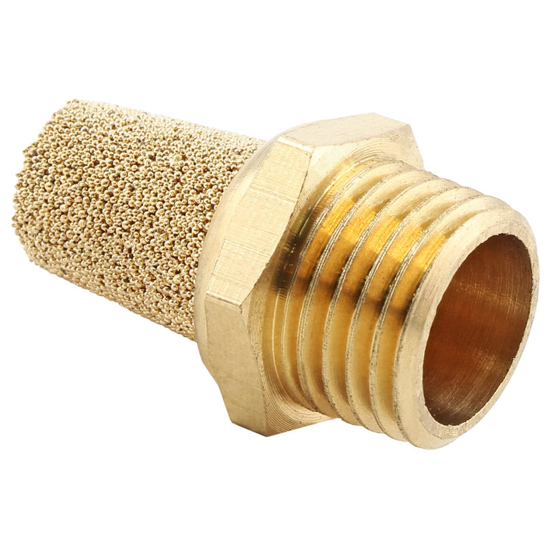 [Australia - AusPower] - 12 Pcs Air Pneumatic Mufflers Silencer, Brass Pneumatic Exhaust Muffler, 1/4 NPT Male Air Silencer Fitting Pointed 