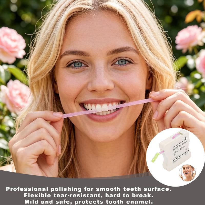 Tooth sandpaper, dental sandpaper, interdental sandpaper | 4 mm medium size 6 m long, polishing strips between teeth, interdental sandpaper, for polishing teeth