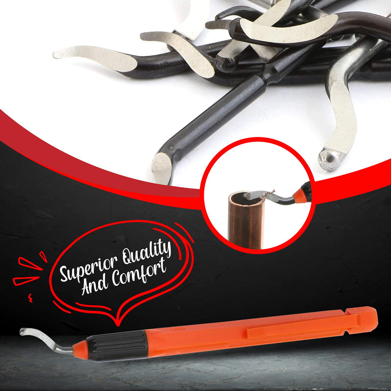 [Australia - AusPower] - AFA Tooling - Deburring Tool with 10 Extra High Speed Steel Swivel Blades - Works on Metal, Resin, PVC Pipes, Copper, Plastic and 3D Printed Edges - Plumbing & 3D Printing Burr Removal Reamer Tool 11 BS1010 Blades 