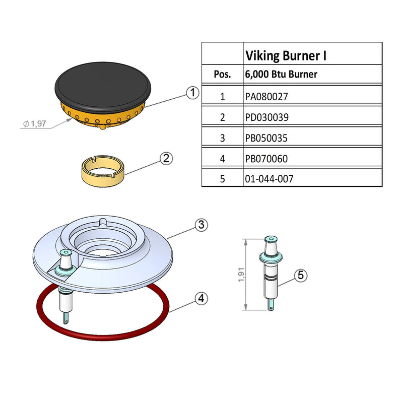 [Australia - AusPower] - Viking Electrode with spring and clip 6 K 