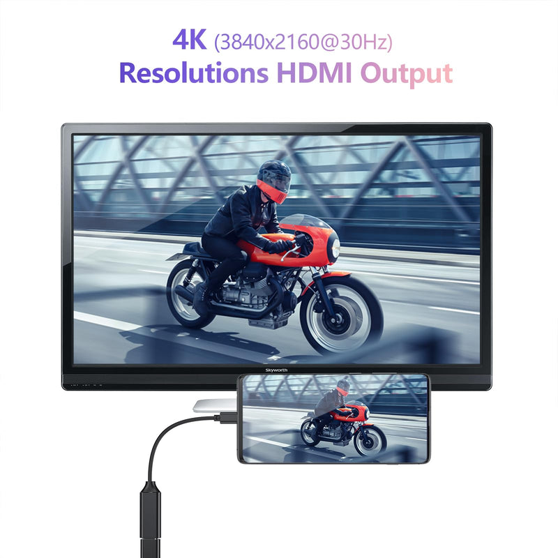 [Australia - AusPower] - RayCue USB C to HDMI Adapter 4K, USB Type-C to HDMI Adapter [Thunderbolt 3/4 Compatible] with iPhone 15 Pro/Max, MacBook Pro/Air 2023, iPad Pro, iMac, S23, XPS, Surface and More 1 pack Black 