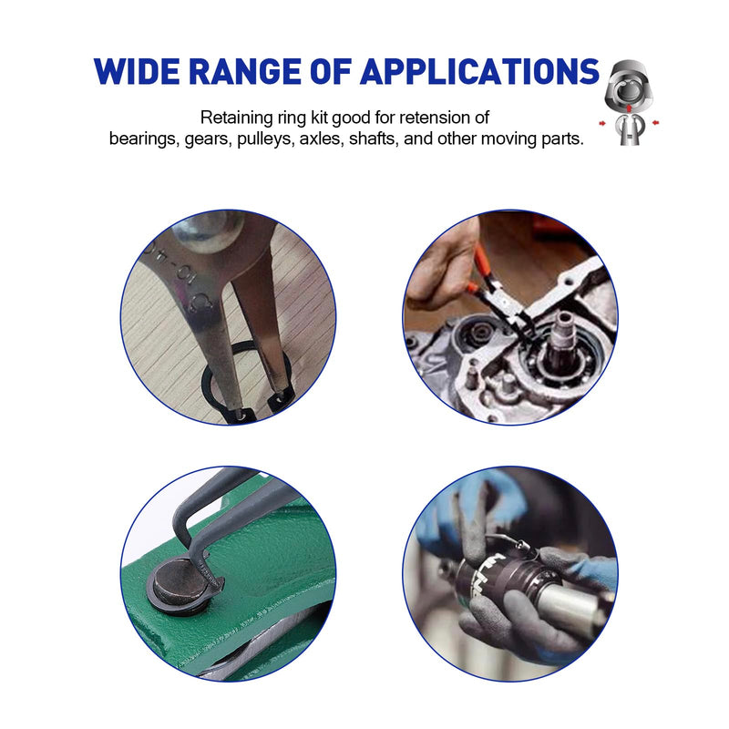 [Australia - AusPower] - 500Pcs External Circlip Snap Retaining Clip Rings Assortment Kit, Alloy Steel Snap Ring Shop Assortment Set, 21 Sizes External Retaining Rings of M4-M28 C-Clip 500PCS 