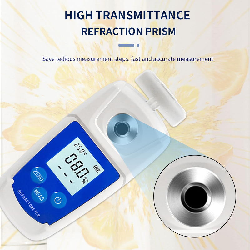 [Australia - AusPower] - High Precision Digital Brix Refractometer with ATC for Sugar Content Test 0-55% Brix Tester Brix Meter for Drinking Water Beverage Fruit Juice 0-55% Blue Classic 
