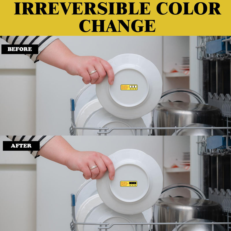[Australia - AusPower] - 24 Count Dishwasher Temperature Test Strips 3-Temp 160°f/71℃, 170°f/76.5℃, 180°f/82℃ Bulk Heat Test Labels for Commercial Home Dishwashers Waterproof Adhesive Stickers 