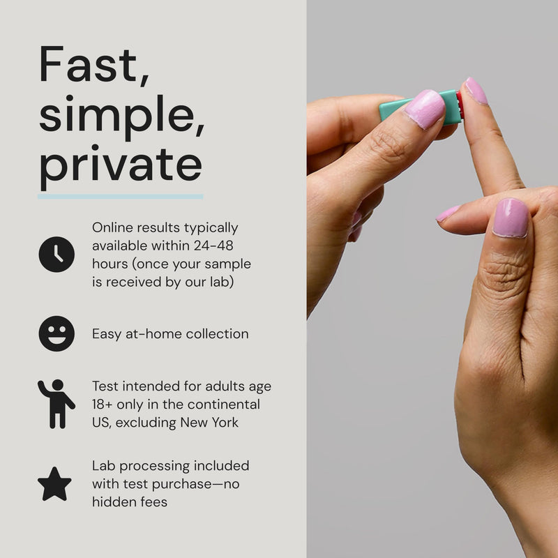 Simple HealthKit At-Home Diabetes Test Kit for Hemoglobin A1c (HbA1c) Levels - A1c Home Test Kit - Free Follow-Up Care & Fast Lab Results