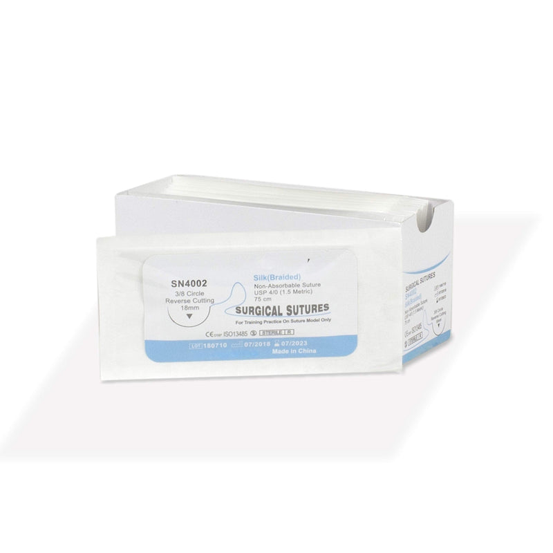 [Australia - AusPower] - Jackson JSN4002 24 PK 75cm Silk Surgical Suture Thread W Curved Needle | Exceptionally Smooth Surface | Superior Tensile Strength |Excellent Knot Security W Manual(Educational & Training Use Only) 