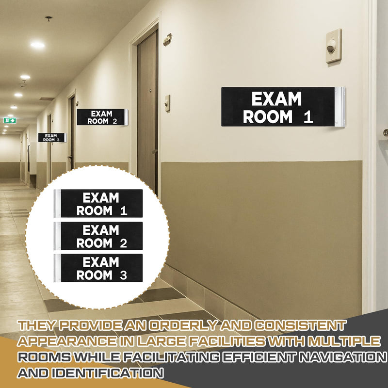Zonon 4 x 12 Inch Exam Room Sign Numbers 1-3 Double Sided Hallway Signs Identification Number Flags for Exam Rooms Offices Educational Institution Directional Assistance Test Center