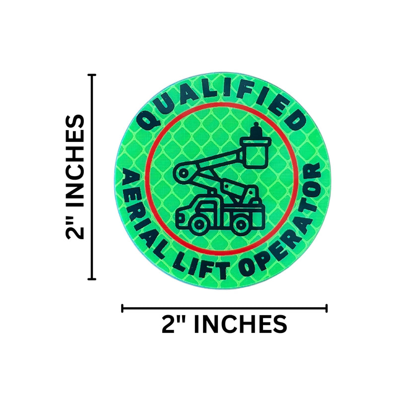 Certified Aerial Lift Operator Retro Reflective Hard Hat Safety Stickers 5 pk 2” Inches Waterproof Adhesive Very Sticky Book Construction Training