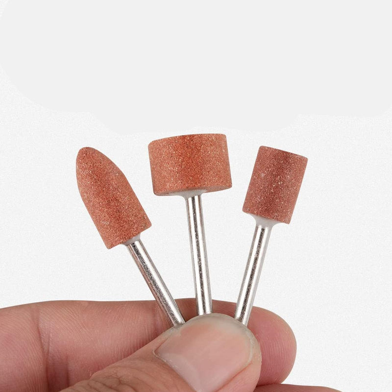 [Australia - AusPower] - 18pcs Corundum Grinding Tip Set, Stone Grinding Polishing Head, Sanding Attachments for Dremel Rotary Tool Rotary Tool Accessories 1/8 Inch Shank for Grinding, Polishing, Deburring 