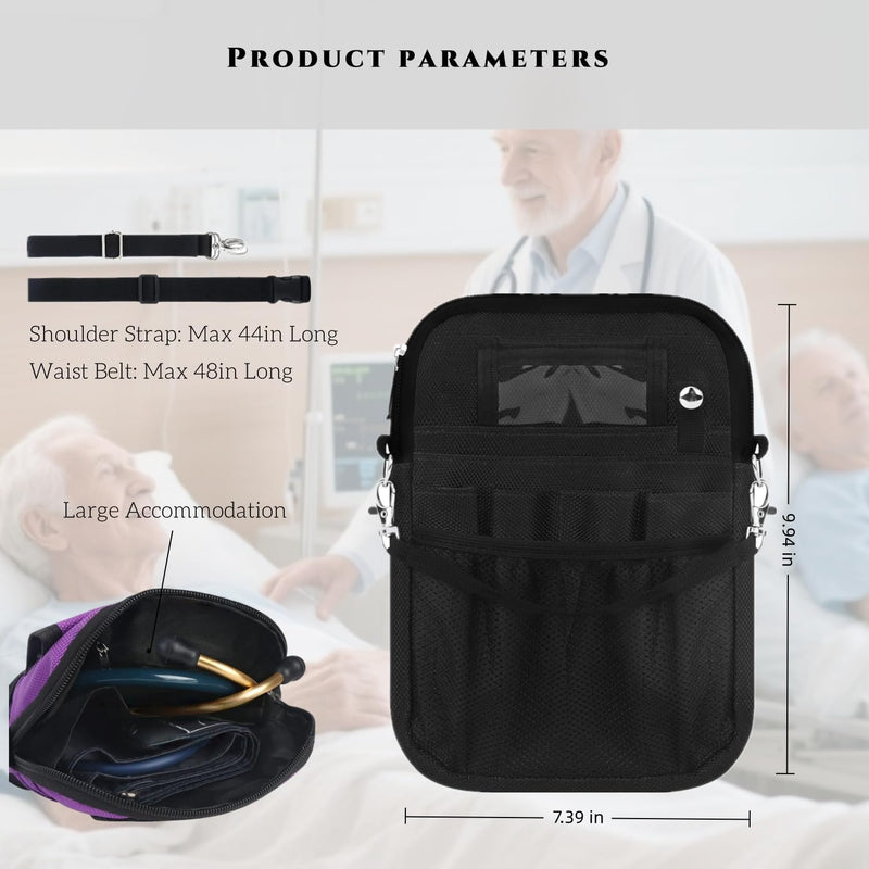 [Australia - AusPower] - Nursing Fanny Pack,Nurse Waist Bag,Medical Organizer Belt Adjustable Waist Strap/Multi Compartment Suitable for Stethoscopes,Bandage,Scissors and Other Supplies(Gray） Grey 