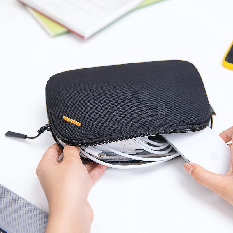[Australia - AusPower] - tomtoc Recycled Portable Storage Pouch Bag Case Accessories Organizer Compatible with MacBook Laptop Charger, Mouse, Cables, Hub, Power Adapter, Power Bank, Toiletries, Cosmetics, Personal Items Black 