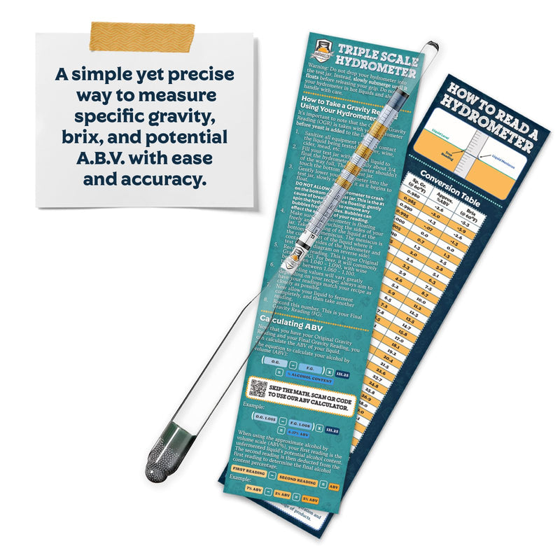 [Australia - AusPower] - Fermentaholics Triple Scale Hydrometer Test Kit | Hydrometer Test Jar Kit | Make Wine, Beer, Mead, Cider, and More | Measure ABV, Brix, and Specific Gravity (Hydrometer Test Kit - Plastic Test Jar) 