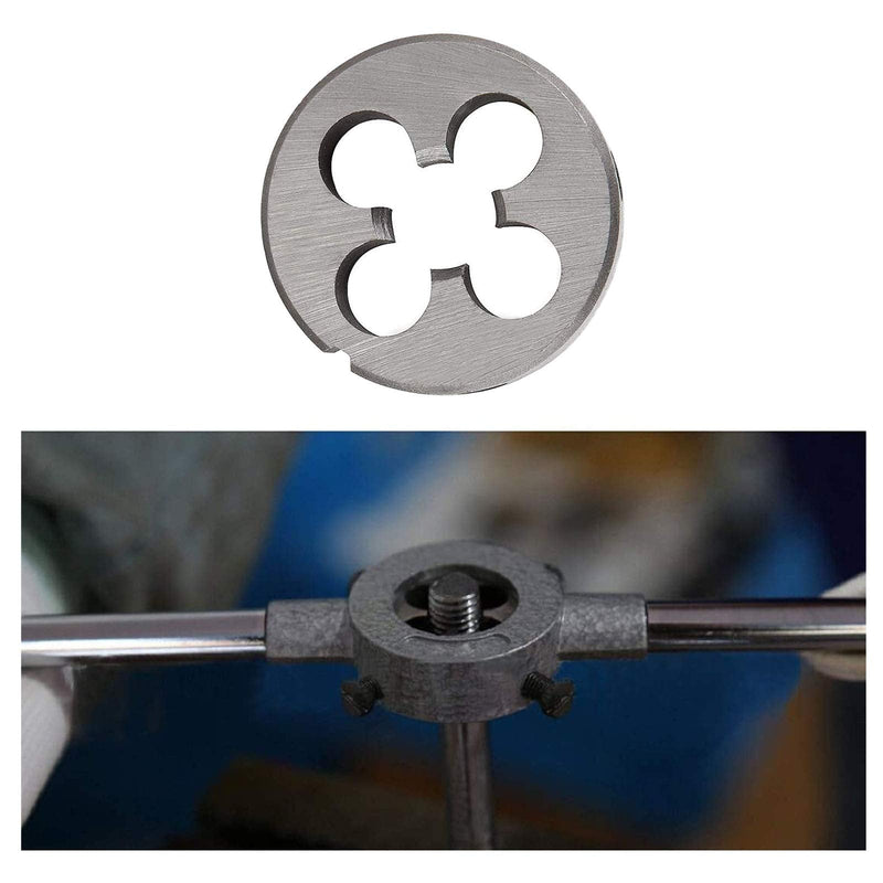 [Australia - AusPower] - M12 x 1mm HSS Metric Tap And Die Set Thread Tap And Round Thread Die Right Hand HSS Taper Silver Tone (2Pcs) M12x1.0MM 