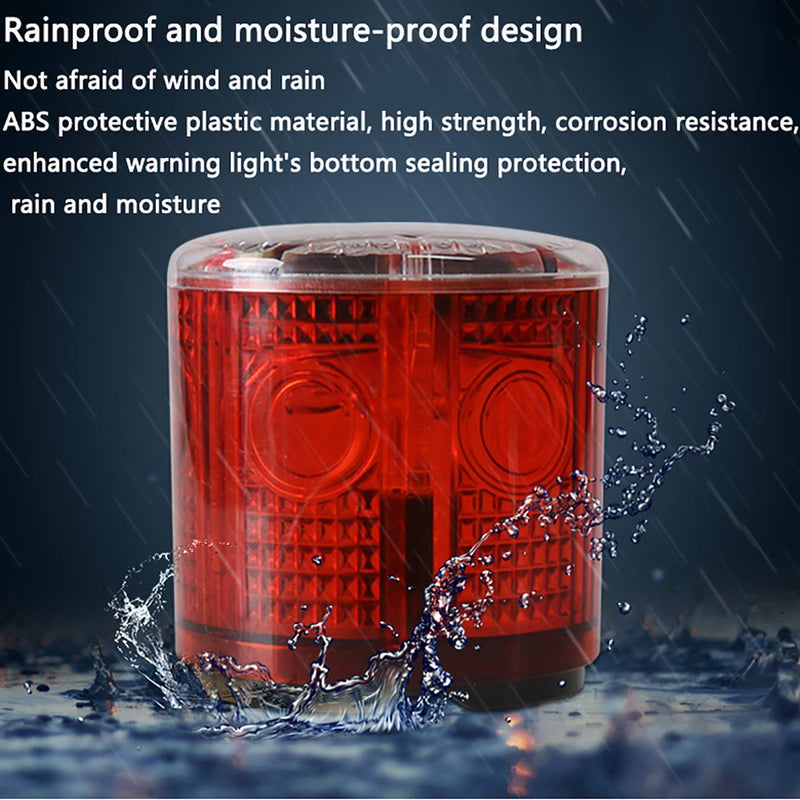 [Australia - AusPower] - Solar Strobe Warning Light Flashing Lamp: 360 Degree Super Bright LED Wireless Install Automatically Turn On/Off IP65 Waterproof for Construction, Traffic, Dock, Marine, Crane Tower, Factory (Yellow) Yellow 