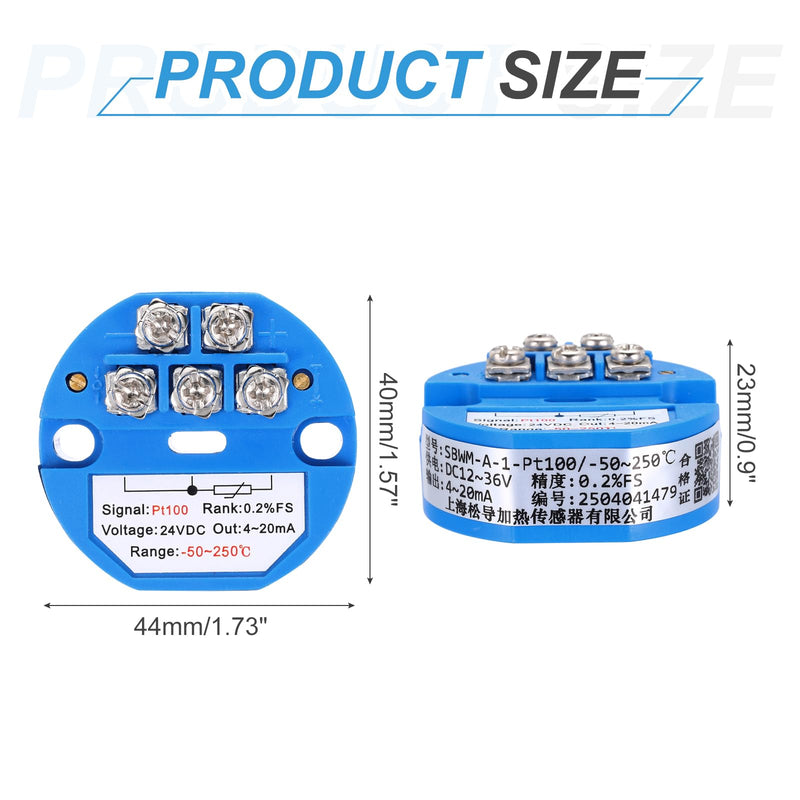 [Australia - AusPower] - MECCANIXITY -50-250C RTD PT100 Temperature Sensor Transmitter Module 4-20MA DC24V Temperature Amplifier for Thermocouple, PLC Modules -50 to 250C 