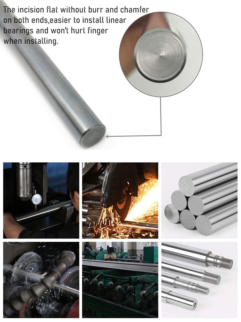 [Australia - AusPower] - Linear Motion Rods 2PCS 8mmx 350mm (0.315 x 13.78 inches) Case Hardened Chrome Plated Linear Motion Rod Shaft Guide for 3D Printer, DIY, CNC - Metric h8 Tolerance 350mm length Diameter 8mm 