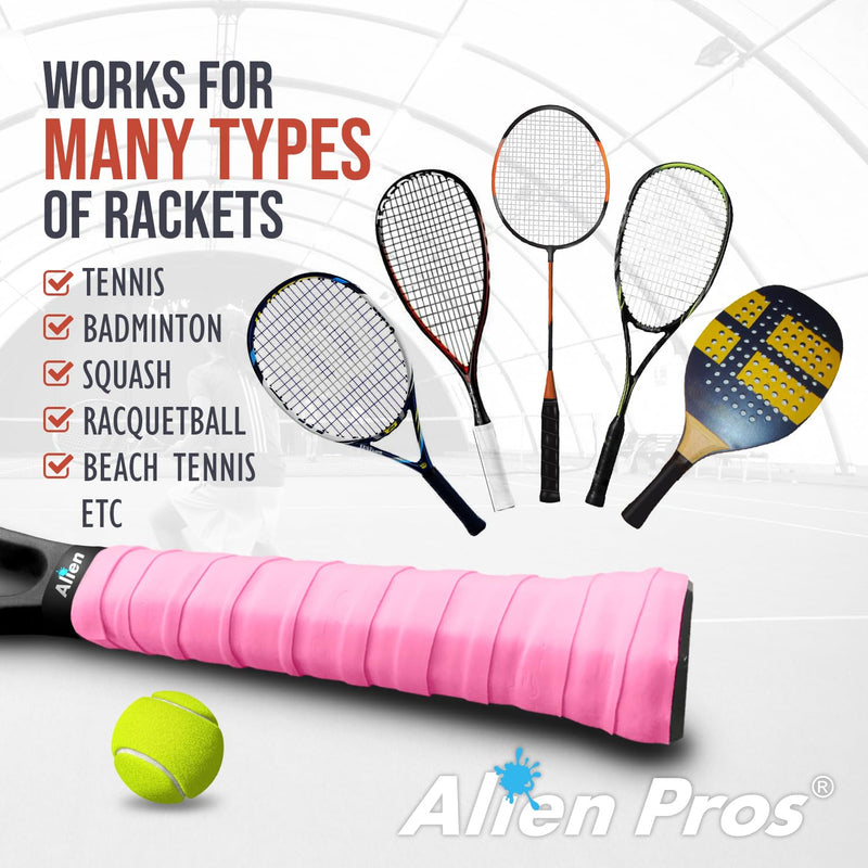 ALIEN PROS 12 Grips Gray & Neon Green New Model M-Tac Tennis Racket Grip Tape - Wrap Your Racquet for High Performance