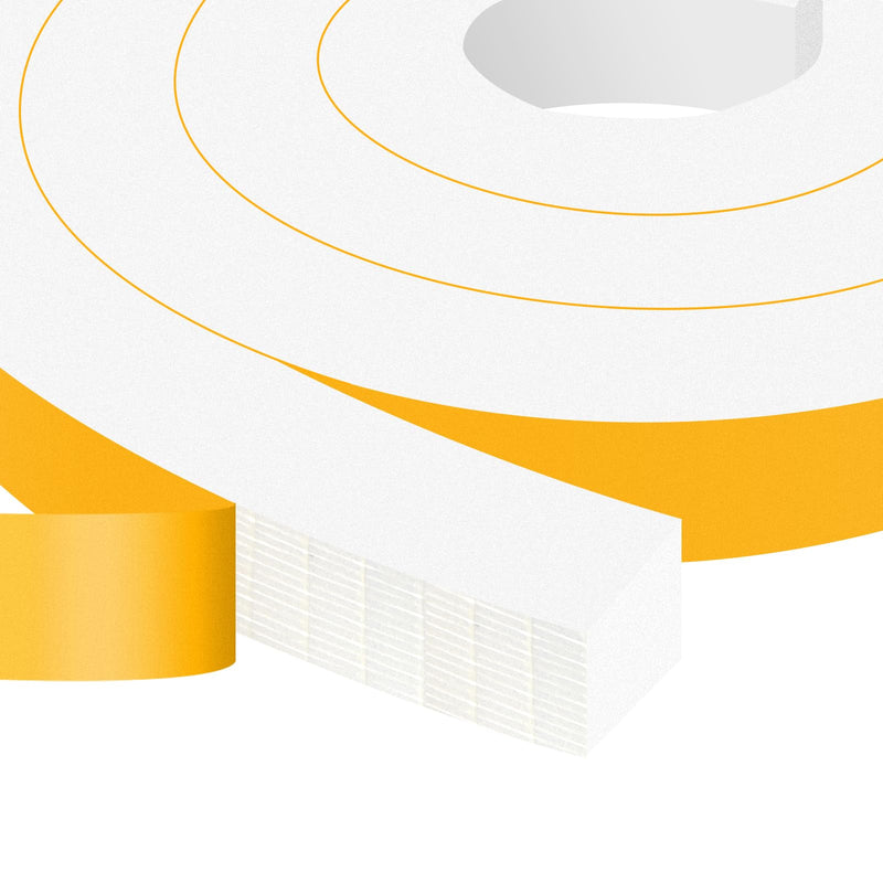 Square Weather Stripping Door Seal, High Density, Large Gaps,1x1in | Seals Trailer, Camper & Garage Doors, Blocks Light, Drafts & Noise, Strong Adhesive Foam, Single-Sided, Removable, No Residue White 1 In x 1 In x 13Ft