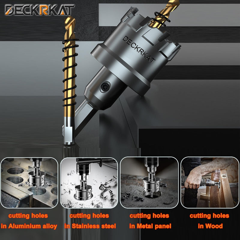 [Australia - AusPower] - 2-Pack 1" TCT Hole Saws for Hard Metal, Heavy Duty 25mm Tungsten Carbide Tipped Hole Cutters Set with Spring-Loaded Pilot Drill Bits for Stainless Steel, Metal, Iron, and Plastic 1”（25mm） 
