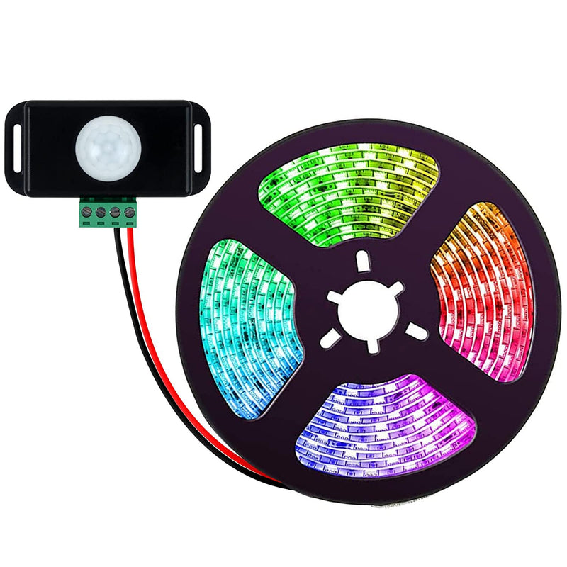 [Australia - AusPower] - Greluma Pack of 3 12 V/24 V Motion Sensor Switch, PIR Sensor LED Switch Controller for Flexible LED Strips Black 