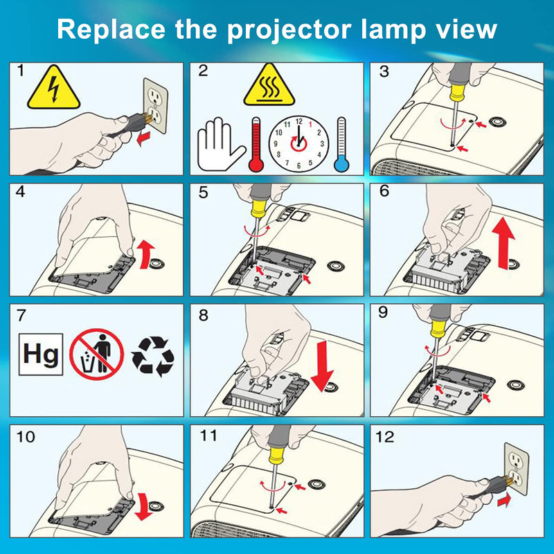 [Australia - AusPower] - YOSUN Replacement lamp for epson-elplp49-v13h010l49 Powerlite Home Cinema 8350 8345 8500ub 8700ub 8100 6100 6500ub Replacement Projector lamp Bulb, with Housing ELP49 