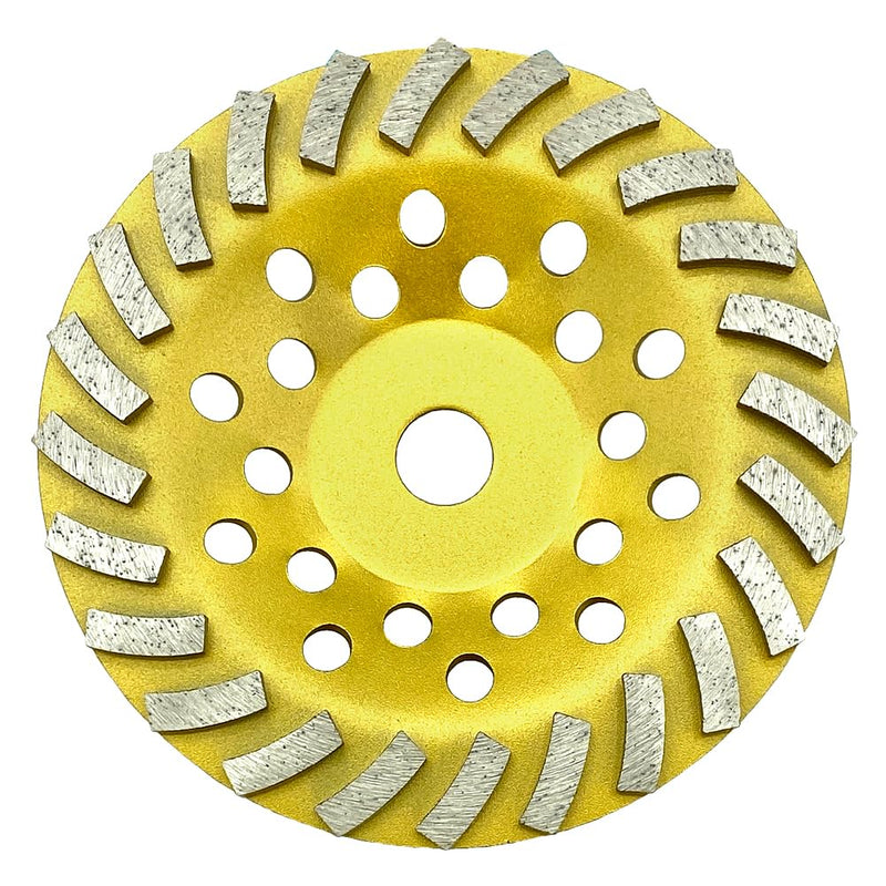 [Australia - AusPower] - Diamond Concrete Grinding Wheel 7 inch for Polishing and Cleaning Stone Concrete Surface, Cement, Marble, Rock, Granite, and Thinset Removing, Angle Grinder Disc，24 Turbo Segments 