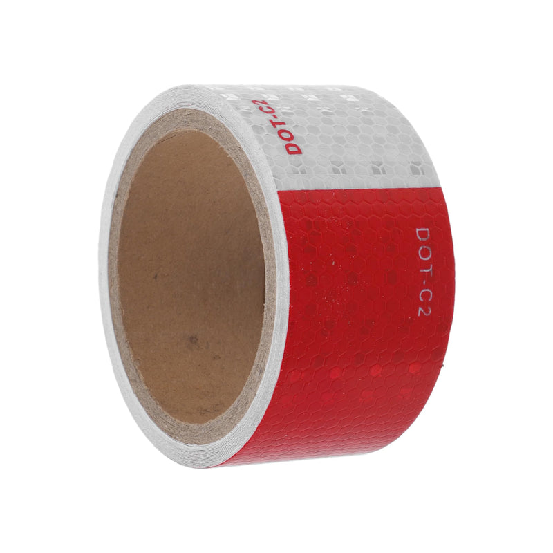 Reflective Tape 16.4ft x 1.97" Argyle Warning Safety Adhesive Tape Outdoor Reflector for Cars Trucks Red,White 1 Pc 16.4ft x 1.97"