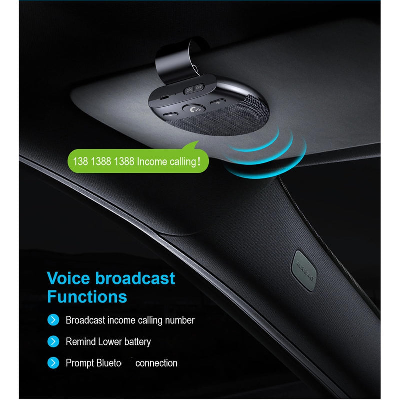 [Australia - AusPower] - Hands Free Bluetooth for Cell Phone Car Kit - Wireless Bluetooth 5.0 Car Speaker with CVC8.0 Double Noise Reduction Technology, Support Siri Voice Guidance Receiver for Car Handsfree Speakerphone, 