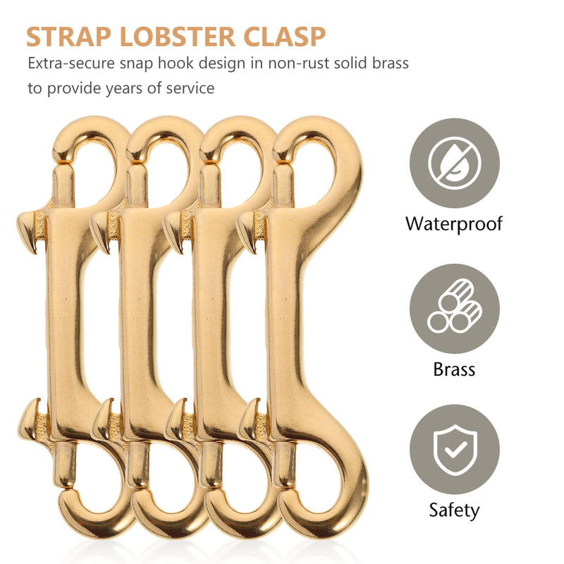 [Australia - AusPower] - iplusmile 4Pcs Double End Snap Hook Bolt, 3.54inch Heavy Brass Snap Bolt Snaps Hook, Multipurpose Double Sided Clips Chain for Diving Pet Luggage Outdoor Mountaineering 