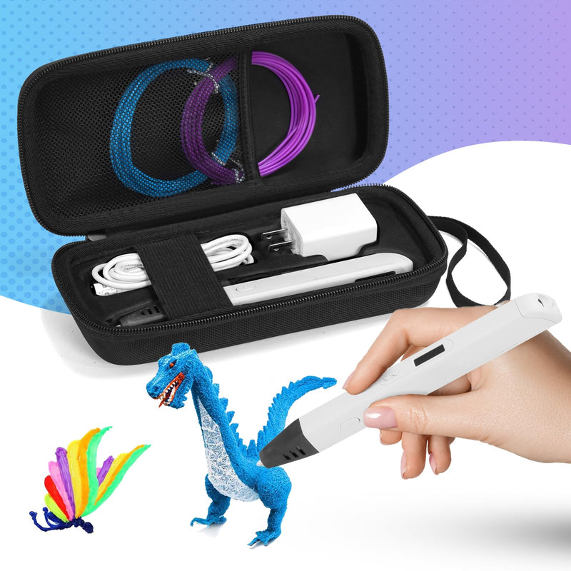 [Australia - AusPower] - Hard Carry case Compatible with MYNT3D Super / MYNT3D Professional / MYNT3D Pro Printing 3D Pen (Only Case),Black Black 
