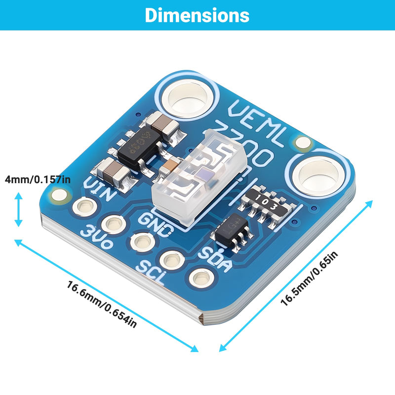 [Australia - AusPower] - 2pcs VEML7700 Ambient Light Sensor I2C IIC Communication Interface Light Sensors Moudule for Arduino 