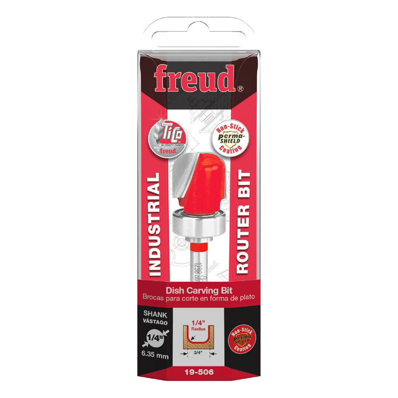 Freud 19-506: 1/4" Radius Dish Carving Bit with 1/4" Shank