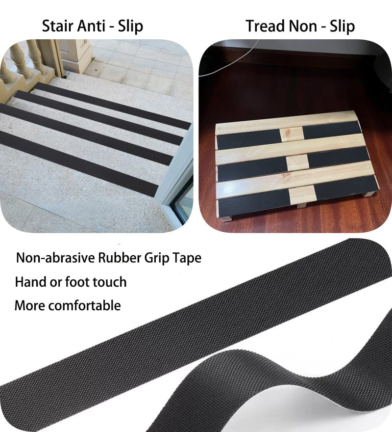 [Australia - AusPower] - Rubber Grip Tape (1" x 18 ft), Non-Abrasive Waterproof & Anti-Slip Cushion Pad, Enhances Friction at Contact Points for Safer Handles or Contact Surfaces 1" x 18Ft Black 