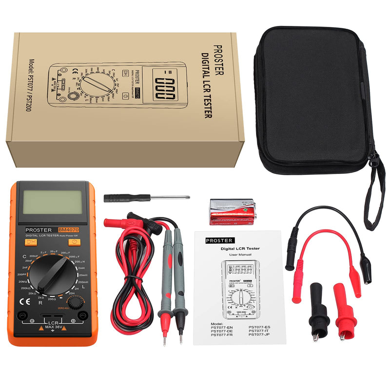 [Australia - AusPower] - Proster LCR Meter Digital LCR Multimeter Capacitance Resistance Inductance Measuring Meter with LCD Over-Range Display Yellow 