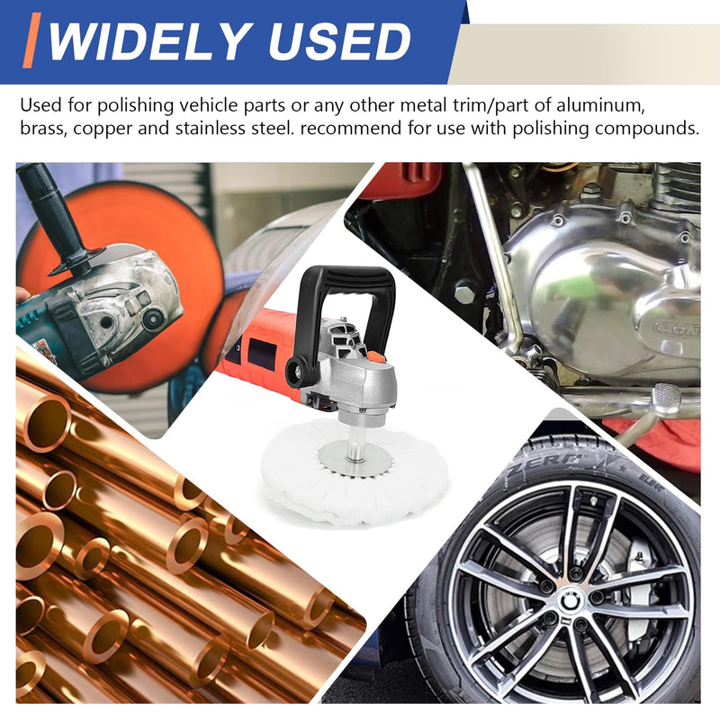 [Australia - AusPower] - 10" Soft Airway Buffing Wheel White Flannel / 5/8'' Arbor Hole/Finish Polish Step for Angle Grinder - 2 PCS 