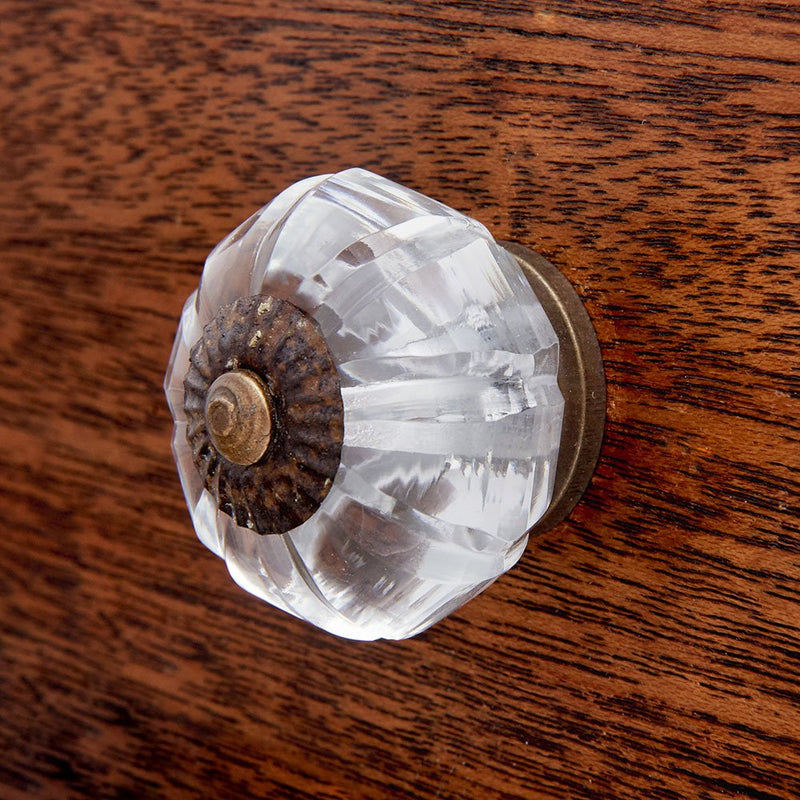 Shabby Restore Clear Glass Decorative Dresser Drawer, Kitchen Cabinet, Closets, Door Knobs, Pulls - Pack of 12