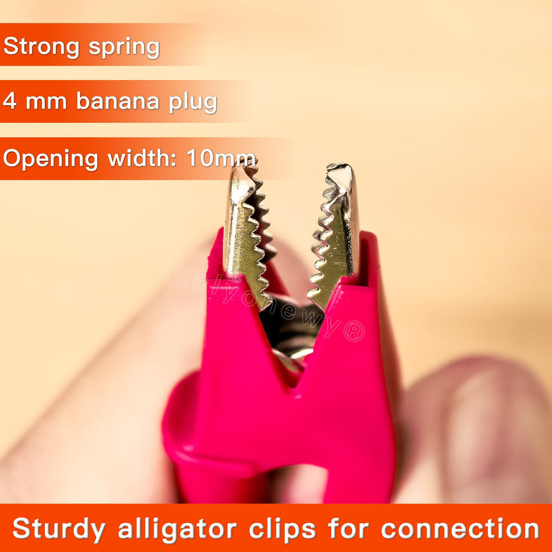 [Australia - AusPower] - 4mm Stackable Banana Plug Banana Plug to Alligator Clip Test Lead Wire Cable 3.3Ft/1M Red and Black Set for Multimeter Electrical Testing(2Pcs) 