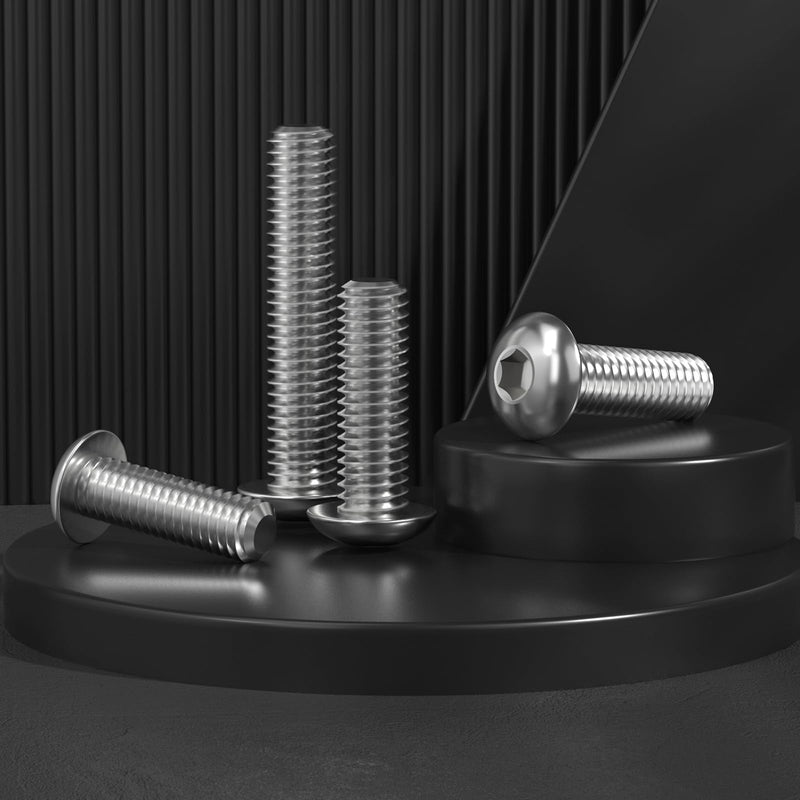 [Australia - AusPower] - 30Pcs 1/4-20 x 2" Button Head Socket Cap Bolts Screws, 304 Stainless Steel 18-8, Allen Hex Drive, Bright Finish, Fully Threaded, Hex Spanner Included (VG30310) 2"(30pcs) 1/4-20 Silver 