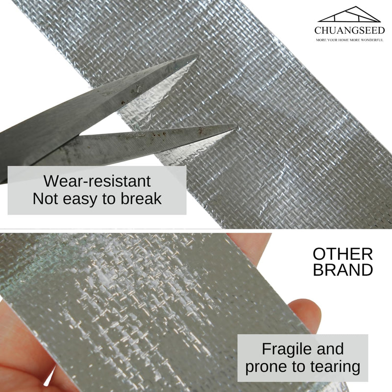 [Australia - AusPower] - CHUANGSEED Adhesive Aluminum Foil Fiberglass Heat Shield Tape 2in x 90ft, Reflective Material Cool Tape Self-Adhesive for HVAC, Pipe, Auto,High Temp Protection 