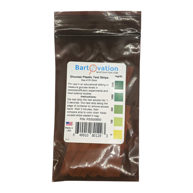 [Australia - AusPower] - Scientific Glucose Test Strips for Food Science or Osmosis/Diffusion Experiments [Bag of 50 Plastic Strips] 