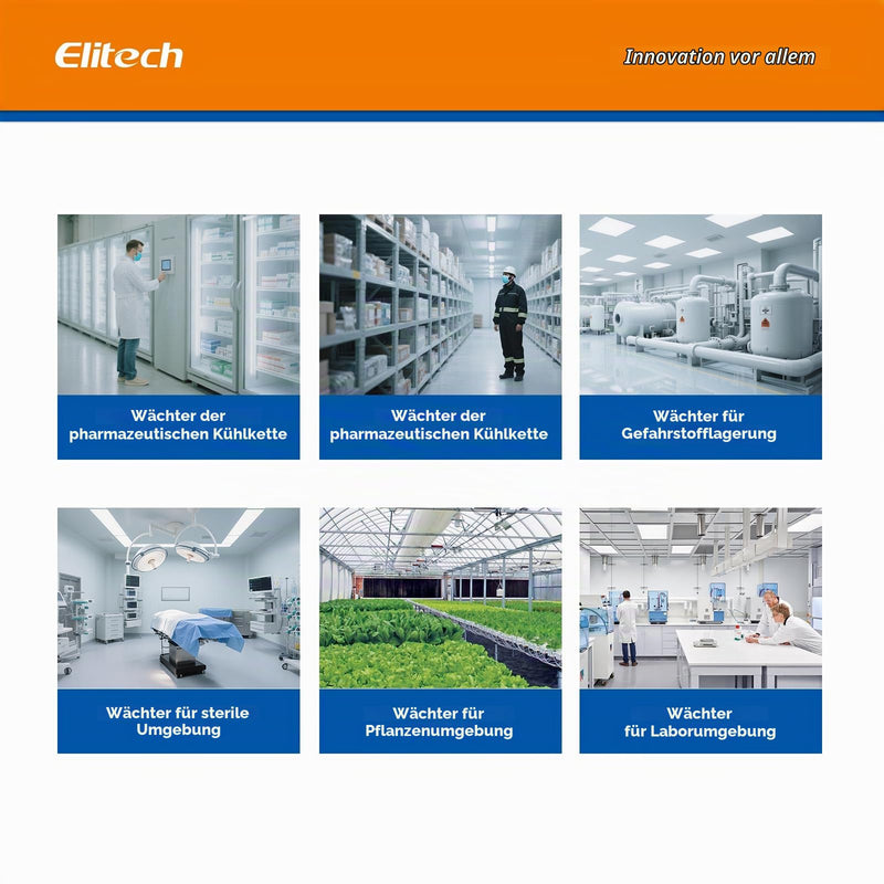 Elitech WiFi Thermometer, Temperature and Humidity Meter, Large Display Data Logger with External Sensors, Real-time Monitoring for Warehouse, Laboratory, Home, Greenhouse DR-230W-THE Wi-Fi single probe