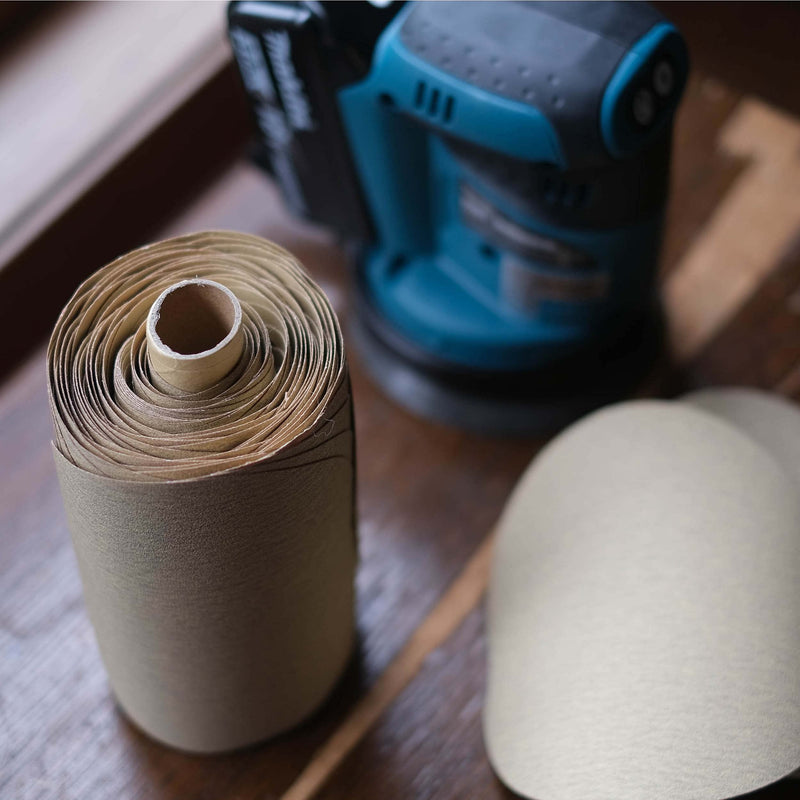 ABN 180 Grit Sandpaper Roll - 6 Inch Round Sanding Discs Aluminum Oxide Sandpaper Discs with Adhesive Back, 100Pc