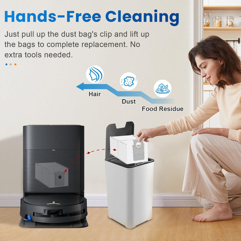 [Australia - AusPower] - 19 Pack Replacement Accessories Kit Compatible with ECOVACS DEEBOT X9 Pro Omni Robot Vacuum, 1 Main Brush, 6 Dust Bag, 4 HEPA Filter, 2 Mopping Roller, 4 Side Brush, 2 Clean Tool 