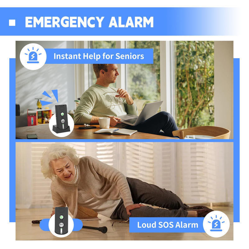 [Australia - AusPower] - Intercoms Wireless for Home, Room to Room Intercom System with Charging Base, Push to Talk, Long Range, Clear Loud Sound, Two Way Intercom for Home Office black 