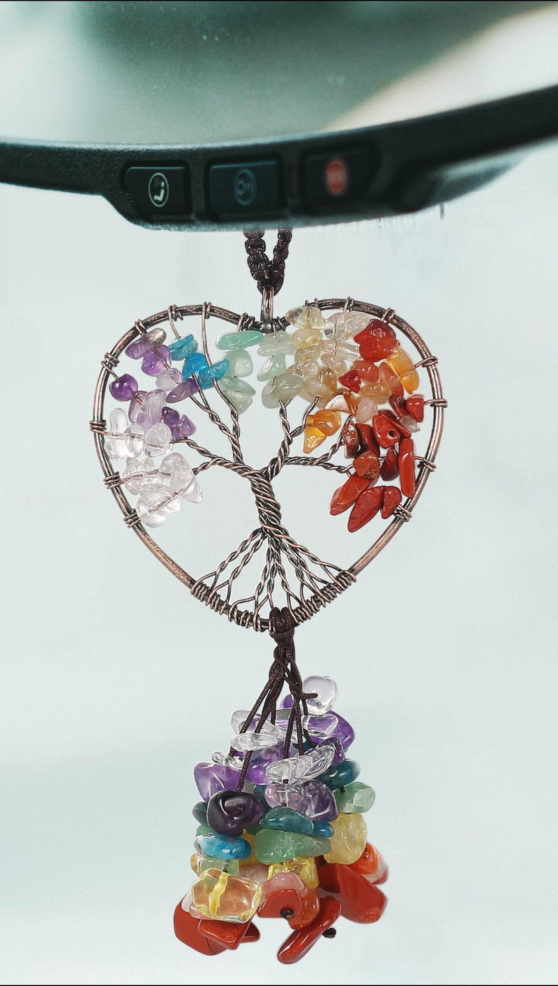 Green Car Accessories Heart Crystal Rearview Mirror Hanging 9 Green