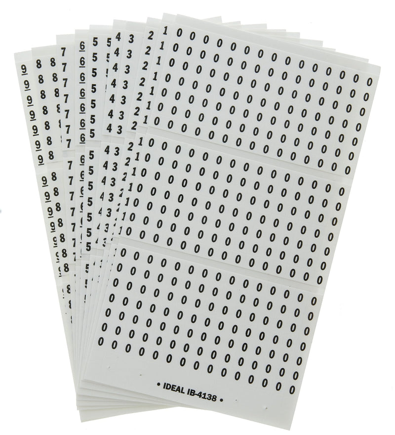 IDEAL Electrical 44-101 Wire Marker Booklet Legend: 0-9 (45 Each)