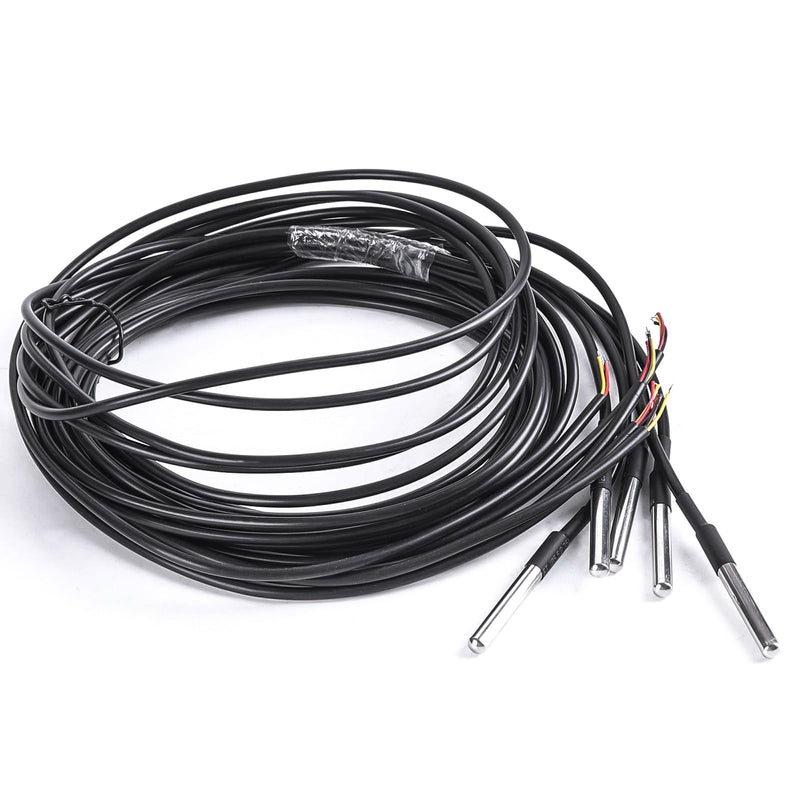 [Australia - AusPower] - DS18B20 Temperature Sensor, Digital Temperature Probe Sensor Waterproof Temp Digital Thermal Stainless Steel Tube Probe, Digital Temperature Thermal Cable (2PCS, 3 Meter/9.84Ft) 2 