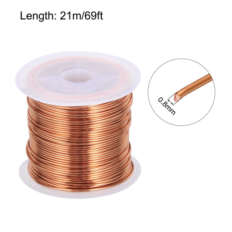 [Australia - AusPower] - MECCANIXITY 0.8mm Magnet Wire 69ft Enameled Copper Wire Enameled Magnet Winding Wire Coil 100g 155C for Transformers Inductors 
