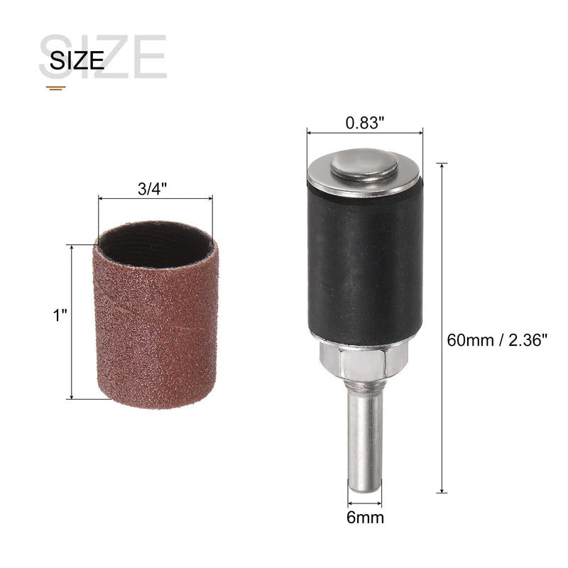 [Australia - AusPower] - uxcell 30 Pcs 3/4 Inch Sanding Sleeves Sandpaper Set 120 Grit with 2 Pcs 0.79 Inch Drum Mandrels for Rotary Tools 